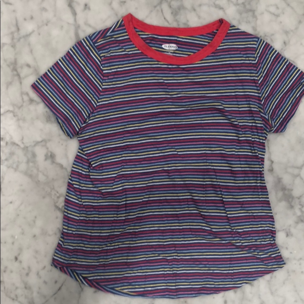 Old Navy Rainbow Striped T-Shirt (Size XS)